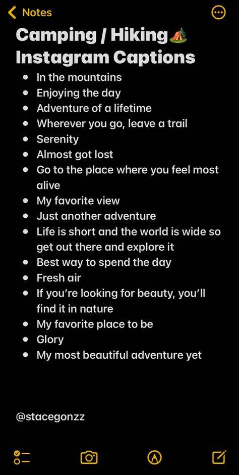 Hiking / camping instagram captions nature Random Travel Quotes, Caves Captions Instagram, Instagram Captions For Beautiful Places, Insta Captions Traveling, View Quotes Instagram Caption, Hippy Instagram Captions, Camping Selfie Ideas, Wandering Captions, Wood Captions Instagram