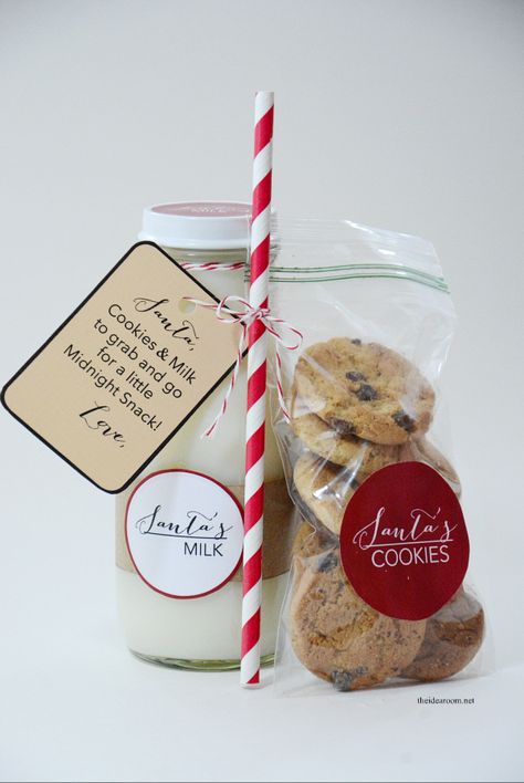 Santa's Cookies and Milk - The Idea Room Box For Cookies, Cookies And Milk For Santa, Milk For Santa, Milk Packaging, Cookies And Milk, Winter Treats, Buy Cookies, Santa And His Reindeer, Teachers Gifts