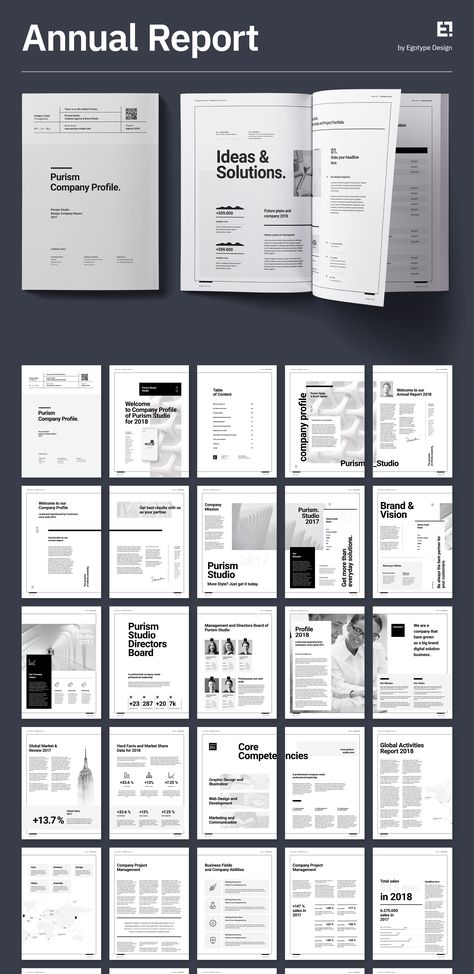 Download Template: https://1.envato.market/m5OA9D The Purism Annual Report and Company Profile Template is perfect for the publication of a complete and professional annual report. Created in Adobe InDesign, Microsoft Word and Apple iWorks Pages in International DIN A4 and US Letter format. As our latest update the files are also ready to use in Affinity Suite (Affinity Publisher, Affinity Designer and Affinity Photo). #template #proposal #envato #marketing #design #business Business Report Design Templates, Business Report Design, Annual Report Layout, Report Design Template, Report Layout, Word Template Design, Profile Template, Business Fonts, Brand Manual