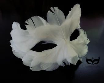 Swan Mask Masquerade Ball, Black Swan Masquerade Mask, Feathered Masquerade Mask, White Bird Mask, Dove Mask Masquerade, Masked Ball Mask, Black Swan Mask, Homemade Masquerade Mask, Mascarade Ball Mask