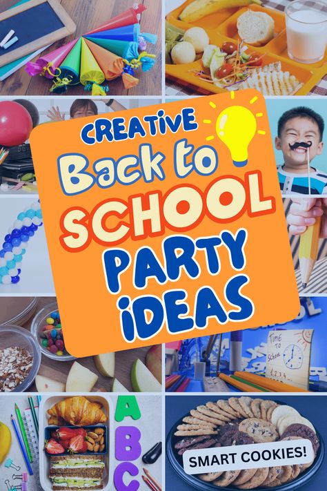 Fun Ideas For School Parties For Kids (FIRST DAY OF SCHOOL PARTY) - How to throw back-to-school parties for end of summer party, first day of school activities, fun spirit week ideas or fun first week of school. #backtoschool #schoolspirit #schoolparty Fun Spirit Week Ideas, Back To School Party Theme, School Sleepover, Sleepover Crafts, School Party Games, Fall Party Games, School Party Ideas, School Bookmarks, School Birthday Party