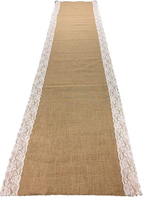 AAYU Brand Premium 40" X 10-feet Burlap Outdoor Wedding Aisle Runner with Wide Ivory lace Attached Edges,10ft (40 inch x 10 Feet) Burlap Aisle Runner Wedding, Wedding Isle Runner, Burlap Aisle Runner, Wedding Walkway, Ceremony Decorations Outdoor, Wedding Aisle Runner, Wedding Aisle Outdoor, Rustic Party Decor, Rustic Burlap Wedding