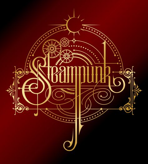 Steampunk Lettering Fonts, Stem Illustration Design, Steampunk Logo Design, Steampunk Website Design, Steampunk Graphic Design, Steampunk Lettering, Steampunk Typography, Steampunk Sketch, Steampunk Logo