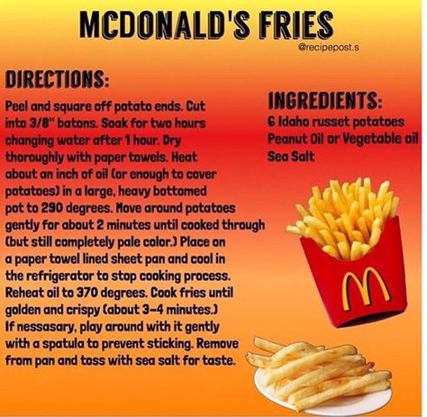 should try sometime Mcdonald's Fries, Cool Recipes, Homemade Recipe Books, Simple Family Meals, Homemade Cookbook, Copykat Recipes, Recipes For Kids, Sweet Snacks Recipes, Delicious Snacks Recipes