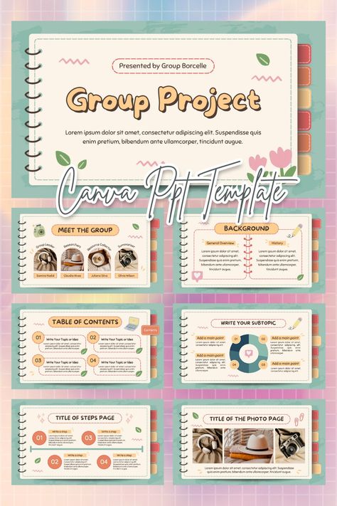 Canva Powerpoint Template, Canva Ppt Template, Power Point Design, Canva Templates Free, Presentation Ideas For School, Cute Powerpoint Templates, Ppt Template Design, Creative School Project Ideas, Powerpoint Free