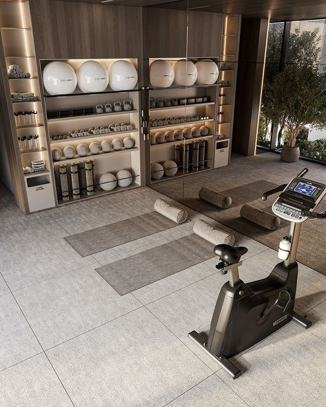 CATCH DESIGN | Private Villa Location: Dubai Area: 1000m2 Gym #interiordesign #gymdesign #luxurydesign #dubaidesign #designdeinteriores #designboom | Instagram Luxury Home Gym, Dream Home Gym, Small Home Gym, House Gym, Luxury Gym, Gym Room At Home, Gym Interior, Wellness Studio, Home Gyms