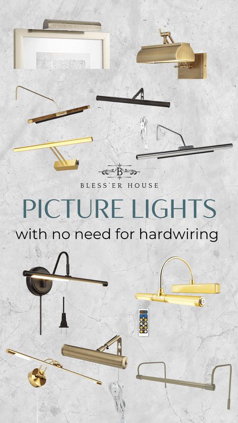 Lights Over Wall Art, Lighting For Paintings Wall, Lighting Over Artwork, Light For Painting On Wall, Remote Control Lighting, End Of Hallway Gallery Wall, How To Display Art In Your Home, Black Picture Light Over Art, Best Picture Light