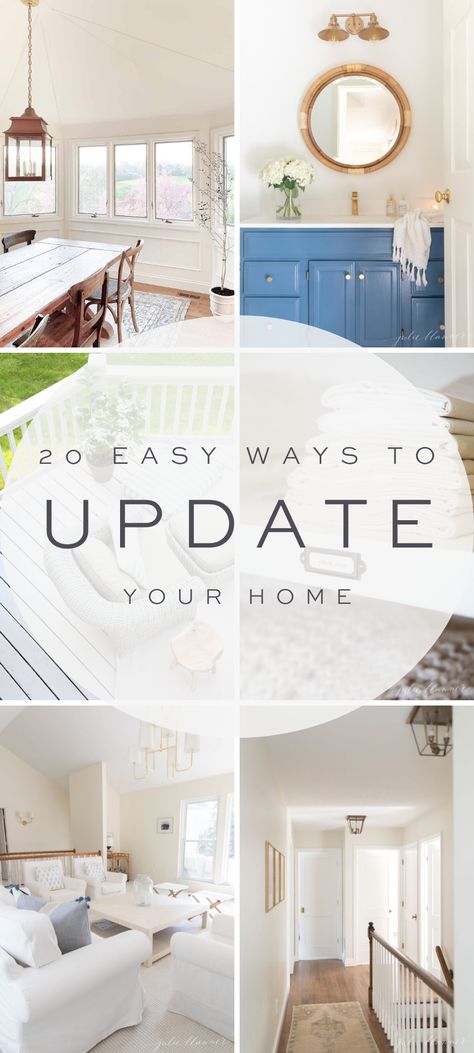 There are so many EASY ways to update a house! Learn where to start, what to focus your efforts on, and all the best ways to upgrade your home for less! #homeupdates #homedecor What Order To Renovate A House, Update Without Remodeling, Ways To Make A House Feel Like Home, Easy Ways To Make Your House Look Better, Easy Ways To Upgrade Your Home, Ways To Modernize Your Home, What To Do With Random Space In House, Home Interior Upgrades, 2023 Home Updates