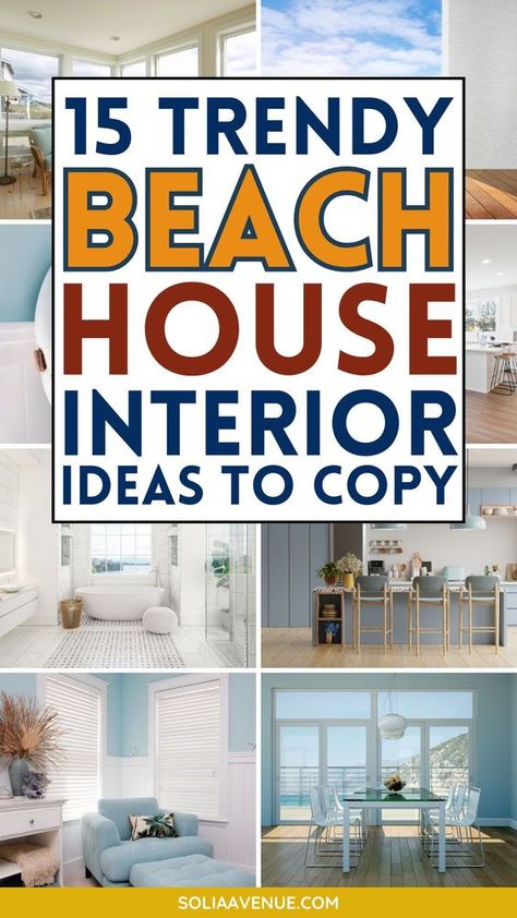 Create a stunning seaside home with our curated beach house interior coastal cottage decorating ideas and beach theme house interior design decorating ideas. Discover how to blend textures and colors for that perfect beachy feel. Beach Cabin Interior Decorating Ideas, Furniture For Beach House, Small Beach Home Decor, Modern Beachy Decor, Beach House Deck Decor, Theme House Interior Design, Beach House Flooring Ideas Coastal, Tiny Beach Cottage Interior, Modern Surf Bedroom