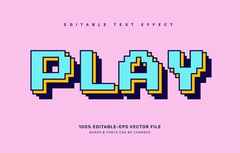 Retro game editable text effect template... | Premium Vector #Freepik #vector #logo #vintage #label #template Arcade Poster Graphic Design, Retro Gaming Logo, Video Game Color Palette, Gamer Graphic Design, Retro Logo Ideas, 8 Bit Graphic Design, Arcade Graphic Design, Pixel Logo Design, Retro Game Aesthetic