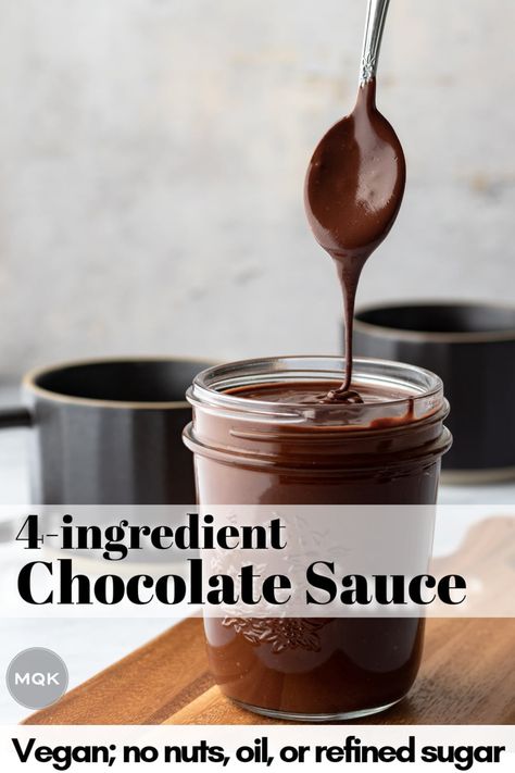 Vegan Chocolate Snacks, Dairy Free Chocolate Sauce, Wfpb Recipes No Oil Dessert, Wfpb Dessert, Coffee Trends, Almond Butter Snacks, Chocolate Sauce Recipes, Oat Milk Recipe, Chocolate Fudge Sauce