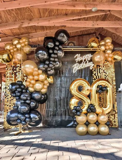 80th Balloon Ideas, 70th Birthday Balloon Ideas, 80th Birthday Party Ideas Grandpa, 60th Birthday Ideas For Dad Decoration, 70th Birthday Party Ideas For Dad, Manly Party Decorations, Old Man Birthday, Happy Birthday Grandpa, 80th Birthday Party Decorations