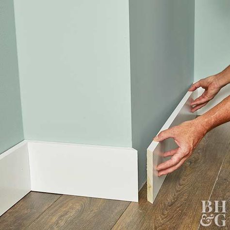 Craftsman Baseboard, How To Install Baseboards, Modern Baseboards, Baseboard Styles, Craftsman Trim, Baseboard Trim, Baseboard Molding, House Trim, Floor Molding