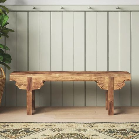 Benches At End Of Bed, Floating Bench Entryway, Small Entryway With Bench, Trailing Pothos, Wide Console Table, Entryway Styling, Cottage Entryway, Tiny Entryway, Wood Working Projects