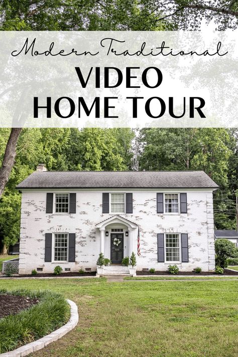 Renovated Colonial Homes, Home Tours Traditional, Colonial House Remodel, Small Colonial House, Brick Colonial House, Modern Colonial House, Colonial Remodel, Small Colonial, Colonial Style Interior