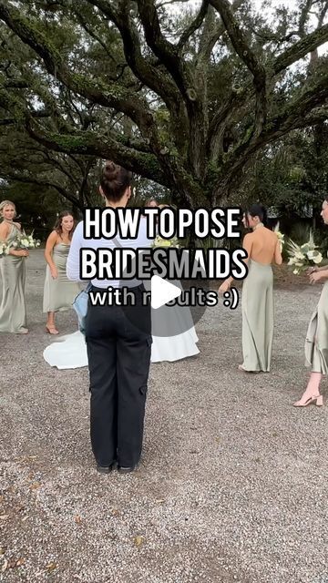 georgia mcmaster | destination wedding & elopement photographer on Instagram: "how to pose bridesmaids☝️  Bridesmaids photos are so fun and so pretty and I love using fun poses like this for them! it’s a good mix of traditional shots as well as some fun ones and it can make the process of photos so so fun!   Also, all of these were taken in 15 min so you don’t need to spend a lot of time taking bridal party photos to keep the vibes positive and fun!   also, plz don’t come at me for my white shirt lol it got way hotter this day than expected 😂   #howtopose #posingtips #photographer #weddingphotographer #weddingphotography #bridesmaids #photography" Wedding Day Photography Bridesmaids, Fun Wedding Poses For Bridal Party, Bridemaids Photoshoot With Bride, How To Pose For Wedding Photos, Creative Bridesmaid Photos, Bridal Party Portraits, Fun Bridesmaid Pictures, Non Traditional Wedding Photos, Wedding Poses For Bridal Party