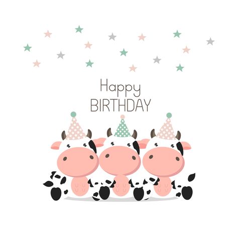 Download Happy Birthday Greeting card Cute Cows. Vector Art. Choose from over a million free vectors, clipart graphics, vector art images, design templates, and illustrations created by artists worldwide! Happy Birthday Cow, Cow Birthday, Happy Cards, Happy Birthday Greeting Card, Birthday Meme, Birthday Gif, Happy Birthday Greetings, Birthday Greeting, Cute Cows