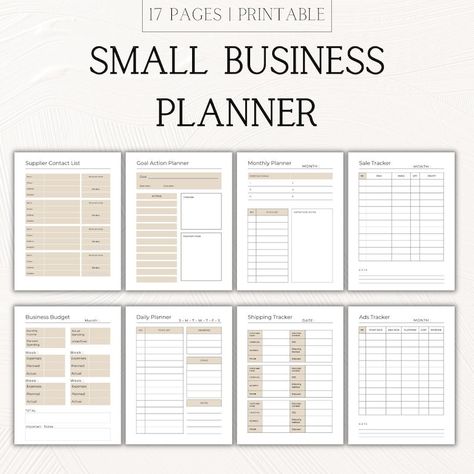 Small Business Planner Undated Business Planner Printable Goodnotes - Etsy Hong Kong Business Diary Planner, Small Business Budget Planner, Business Plan Template Free Printables, Small Business Planner Printables, Small Business Room Ideas, Small Business Planner Free Printables, Small Business Set Up, Daily Business Planner, Mini Business Ideas