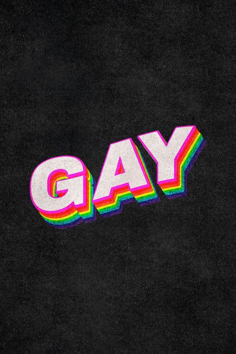 GAY rainbow word typography on black background | free image by rawpixel.com Gay Profile Pictures, Lgbtqia Aesthetic, Wallpaper Lgbt, Gay Illustration, Gay Wallpaper, Word Typography, Sport Wallpaper, Pride Parade Outfit, Rainbow Words