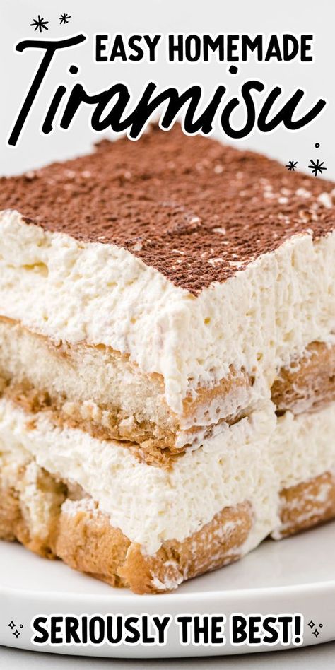 Easy Homemade Tiramisu, Tiramisu Recipes Easy, Easy Tarimisu Recipe, Tiramisu With Ladyfingers, Tiramisu With Kahlua, Creamy Tiramisu Recipe, Terimisu Cake Tiramisu Recipe, Tira Misu Recipe, Easy Terimasu Recipe