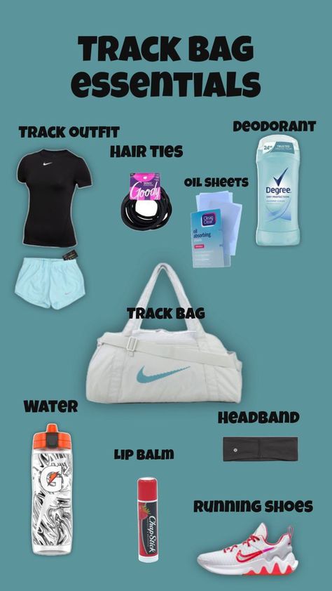 Not mine | Credits to: Graciebae3f4f Sports Bag Essentials, Track Bag, Track Outfits, Basketball Bag, Cute Animals Puppies, Bag Essentials, Track Workout, Essential Bag, Sport Bag