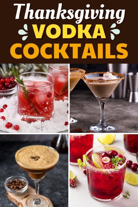 No turkey day is complete without these Thanksgiving vodka cocktails! From martinis to punch to Moscow mules, these drinks are sure to get the party started! Thanksgiving Mule Cocktail, Friendsgiving Cocktails Vodka, Thanksgiving Drinks For Adults, Thanksgiving Recipes Drinks Non Alcohol, Thanksgiving Recipes Cocktails, Thanksgiving Boozy Drinks, Cute Thanksgiving Cocktails, Mixed Drinks Alcoholic Thanksgiving, Thanksgiving Drinks Alcohol Cranberry