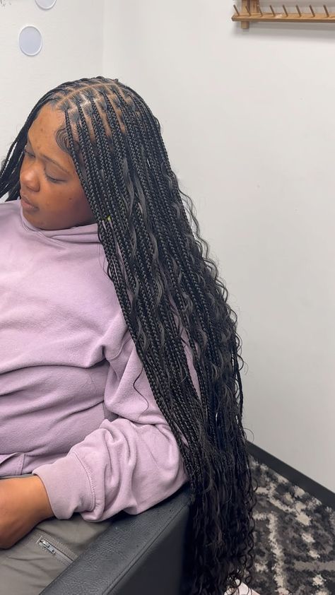 Braids by Bink in Arlington Tx💇🏽‍♀️ | EXTRA SMALL W BOHO BUTT KNOTLESS AND BOHO CURLED ENDS🩷 #arlington hairstylist #neatbraids #knotlessbraids #neatparts #slickfoundation… | Instagram Boho Knotless Braids With Curls At The End, Smeduim Knotless Boho, Bohemian Knotless Braids Body Wave, X Small Boho Knotless Braids, Small Knotless With Highlights, Small Knotless Braids With Curly Hair, Small Extra Boho Knotless Braids, Small Knotless Knee Length, Smedium Boho Knotless Knee Length