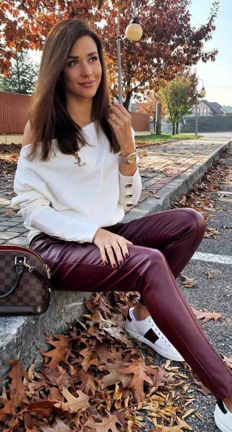 Burgundy leather jacket