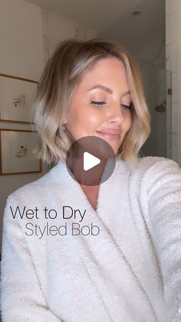 30K views · 1.6K likes | Amanda West on Instagram: "Wet to dry styled bob 🤍 #walmartpartner / Click the link in my profile for links to everything I used and shop the @walmart Spring Beauty Event going on now! #walmartbeauty   Follow my shop @almost_readyblog on the @shop.LTK app to shop this post and get my exclusive app-only content!  #liketkit #LTKbeauty #LTKfindsunder50 #LTKsalealert @shop.ltk #shorthair #shorthairtutorial #styledbob #hair #beauty #sale  https://liketk.it/4BINn" Wet Style Hair, Short Bob On Curly Hair, Hair Prep For Styling, Glam Bob Hairstyle, Almost Ready Blog Hair, How To Style Short Textured Bob, Bob Inspiration, Bob Hairstyling, Styling Short Bob Hair