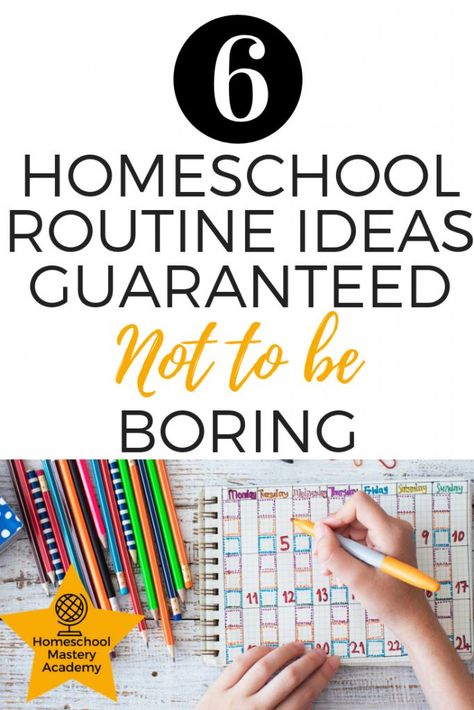 *Saved to read! I've got to know what routines aren't boring.  My homeschoolers never say they are bored, because that means chores :) Homeschool Hacks, Homeschool Routine, Routine Ideas, Homeschool Elementary, Homeschool Education, Homeschool Inspiration, How To Start Homeschooling, Homeschool Classroom, Homeschool Schedule