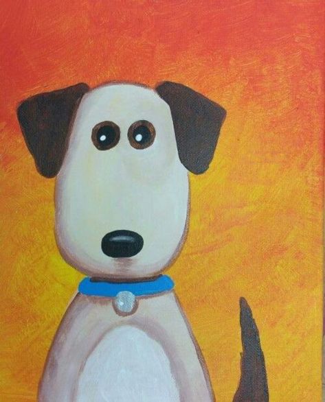 Dog Paintings For Kids - Kids Art & Craft Puppy Painting Easy, Cute Dog Paintings Easy, Easy Dog Paintings On Canvas, Easy Dog Painting, Dog Paintings Easy, Kids Canvas Painting, Painting Activities, Easy Canvas Art, Kids Canvas