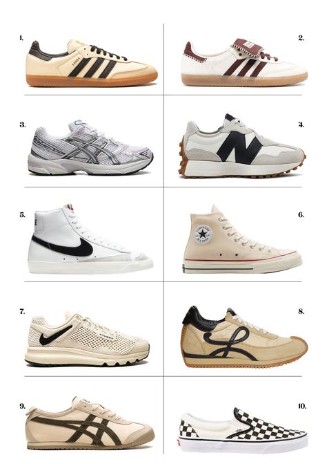 Get one step ahead on the spring fashion trends with the "it" sneakers for the season Sneakers Fashion New Balance, Sneakers 2025 Trend, Mens Shoes 2024 Trends, Shoes For Outfits, Nike Samba, Samba Men, Trendy Shoes For Men, New Balance 327 Shoes, Denim Roses