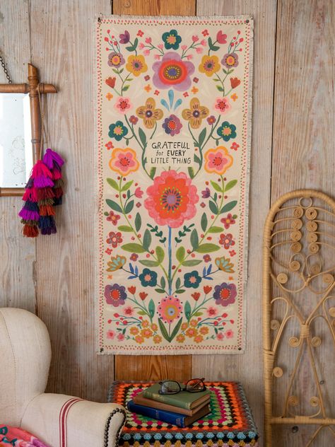 Canvas Tapestry|Grateful For-view 1 Quilts For Wall Hangings, Velvet Wall Hanging, Boho Mexican Decor, Art Classroom Design, Painting Tapestry, Canvas Tapestry, Fun Wall Art, Boho Gallery Wall, Create A Gallery Wall