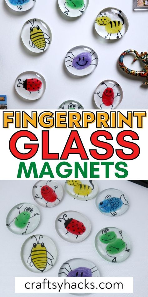 Easy Vacation Bible School Crafts, Memory Crafts For Kids, Bible Camp Crafts, Market Day Ideas, 2023 Crafts, Fingerprint Crafts, Trip Activities, Diy Magnets, Fingerprint Art