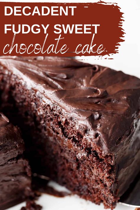 Hersheys Chocolate Cake Recipe, Fudgy Chocolate Cake, Amazing Chocolate Cake, Chocolate Fudge Cake Recipe, Fudge Cake Recipe, Fudgy Cake, Sweet Chocolate Cake, 10 Cake, Chocolate Cake Recipe Moist