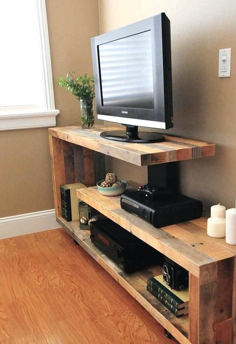 17 Most Beautiful Mid Century Modern TV Stand Ideas Tv Stand Plans, Rustic Tv Console, Pallet Tv, Pallet Tv Stand, Tv Console Modern, Tv Consoles, Tv Stand Designs, Rustic Tv Stand, Tv Unit Furniture