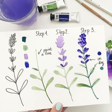 Watercolor Flowers Tutorial Step By Step, Ako Kresliť, Flowers In Watercolor, Watercolor Flowers Tutorial, Paint Watercolor, Watercolor Paintings For Beginners, 수채화 그림, Watercolor Art Lessons, Watercolor Paintings Tutorials