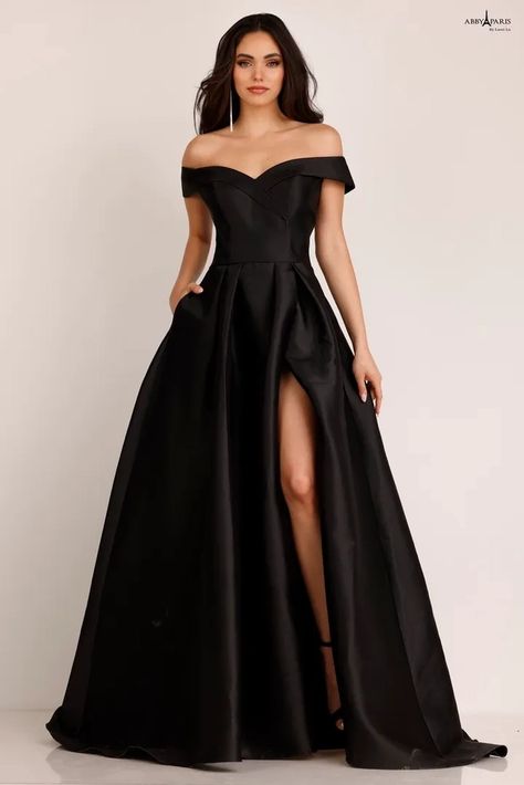 Off The Shoulder Dress Formal, Black Gown Prom, Prom Dress Sleeveless, Gown With Pockets, Cocktail Dress Outfit, Maternity Dresses For Photoshoot, Womens Prom Dresses, Prom Dresses Sleeveless, Prom Dresses For Teens