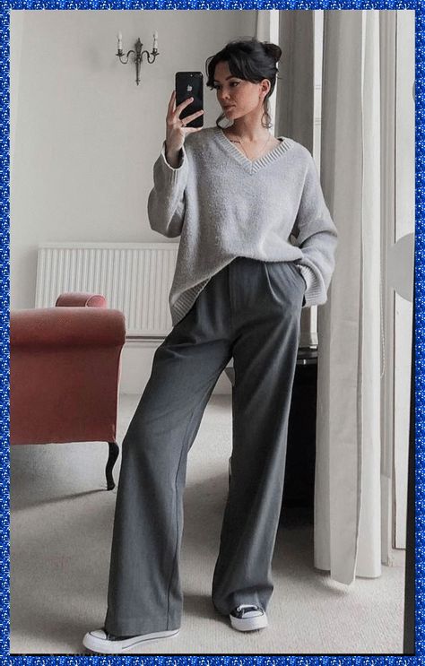 [PaidAd] 51 Grey Wide Leg Trousers Outfit Insights To Copy This Winter #greywidelegtrousersoutfit Wide Leg Trousers Outfit Casual Winter, Grey Wide Leg Pants Outfit Winter, Gray Tailored Pants Outfit, Grey Trousers Outfit Winter, Grey Trousers Outfit Women Street Style, Tailored Gray Pants, Wide Leg Grey Pants Outfit, Grey Check Trousers Outfit, Grey Tailored Pants Outfit