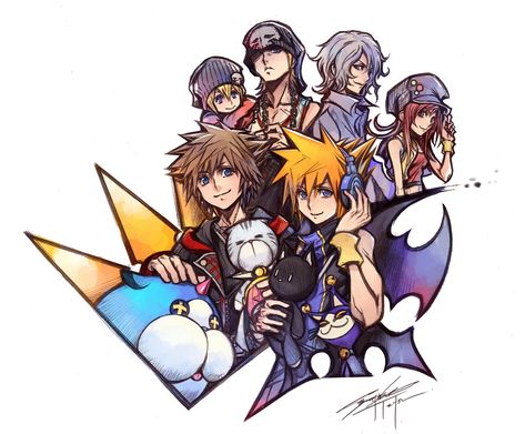 Pinterest Nomura Art, Tetsuya Nomura, Kingdom Hearts Fanart, Sora Kingdom Hearts, Kingdom Hearts Art, Kingdom Heart, Kingdom Hearts 3, Dearly Beloved, Heart Drawing