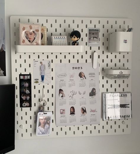 kpop pegboard anime Kpop Pegboard, Ikea Pegboard, Windows To The Soul, Lashes Mascara, Desk Makeover, Dekorasi Kamar Tidur, Room Redesign, Pinterest Room Decor, Study Room Decor