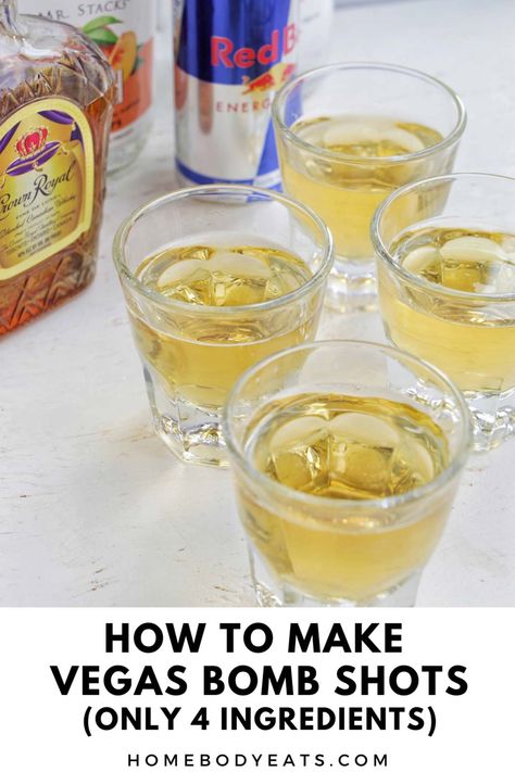 Vegas Bomb, Mixed Drinks Alcohol Recipes, Easy Shot Recipes, Bomb Shots, Shots Alcohol Recipes, Bomb Drinks, Frosted Lemonade, Shots Alcohol, Bombe Recipe