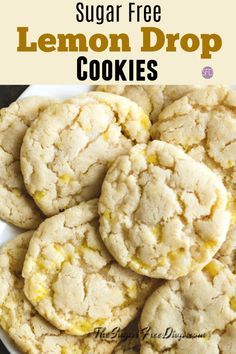 Sugar Free Lemon Drop Cookies #cookie #recipe #sugarfree #thesugarfreediva #yumm #dessert #treat #popular #trending Sugar Free Cookie Recipes, Lemon Drop Cookies, Sugar Free Baking, Popular Cookies, Sugar Free Recipes Desserts, Sugar Free Treats, Sugar Free Sweets, Sugar Free Cookies, Sugar Free Low Carb