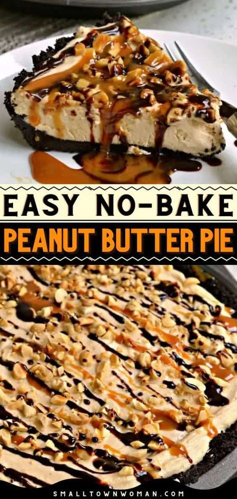 Desserts Peanut Butter, No Bake Peanut Butter Pie, Easy Peanut Butter Pie, Nuts And Chocolate, Thanksgiving Snacks, No Bake Peanut Butter, Fall Baking Recipes, Thanksgiving Desserts Easy, Best Thanksgiving Recipes