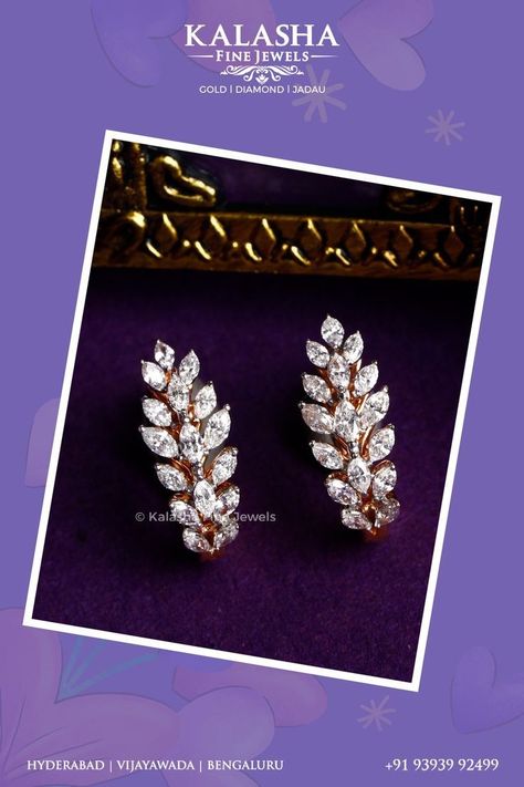 Diamond Earrings Indian, Custom Jewelry Necklaces, Real Diamond Earrings, Gold Jewels Design, Neck Pieces Jewelry, Diamond Jewelry Earrings, Indian Jewelry Earrings, Diamond Bracelet Design, Diamond Jewelry Set