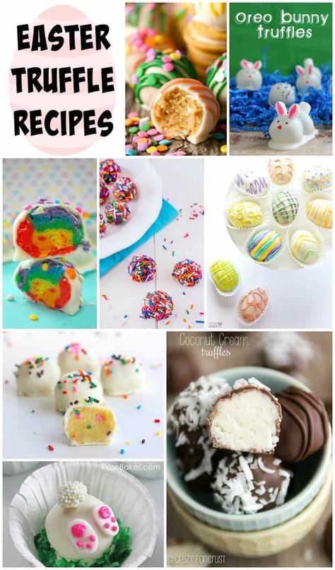 Easter Truffles Recipes, Easter Truffles, Oreo Cookie Truffles, Truffles Recipes, Cake Batter Truffles, Easter Foods, Truffle Recipes, Easter Cake Pops, Rainbow Desserts