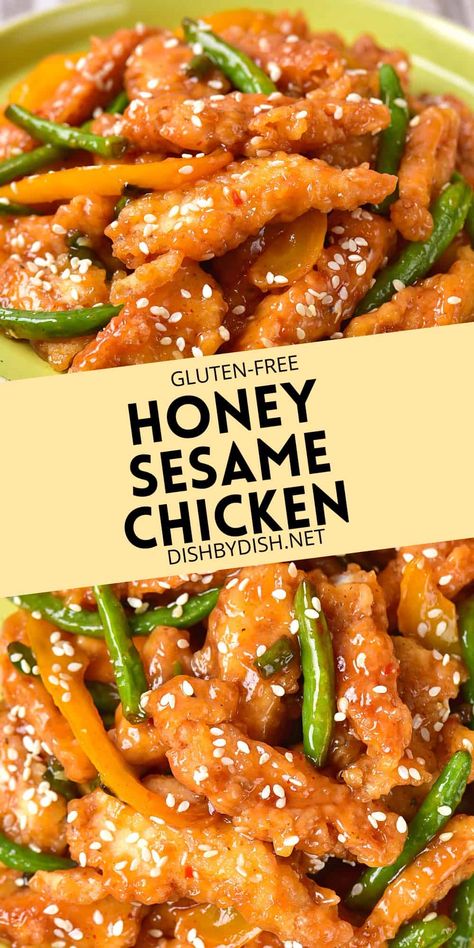 Panda Express Honey Sesame Chicken, Honey Sesame Chicken Recipe, Gluten Free Dairy Free Recipes Dinner, Copycat Panda Express, Gluten Free Chinese, Gf Dinner, Dairy Free Recipes Dinner, Honey Sesame Chicken, Sesame Chicken Recipe