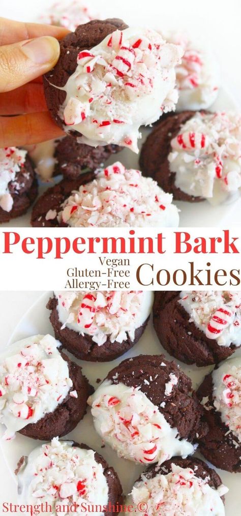 Chocolate Brownie Cookie, Dairy Free Christmas Cookies, Peppermint Bark Cookies, Peppermint Christmas Cookies, Gluten Free Christmas Desserts, Dairy Free White Chocolate, Peppermint Bark Cookie, Chewy Chocolate Brownies, Soft Chocolate Cookie