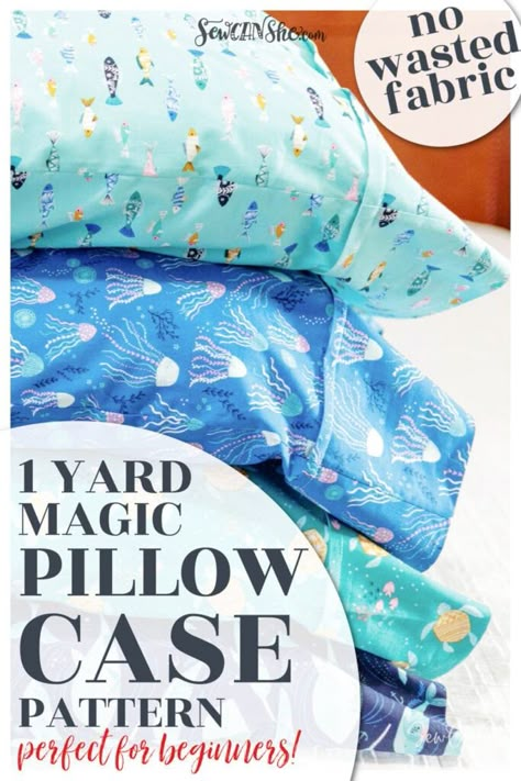 Magic Pillowcase, Sew A Pillowcase, Sew Can She, Sewing Pillow Cases, Free Sewing Patterns For Beginners, Charity Sewing, Pillow Cases Tutorials, Diy Ruffle, Magic Pillow