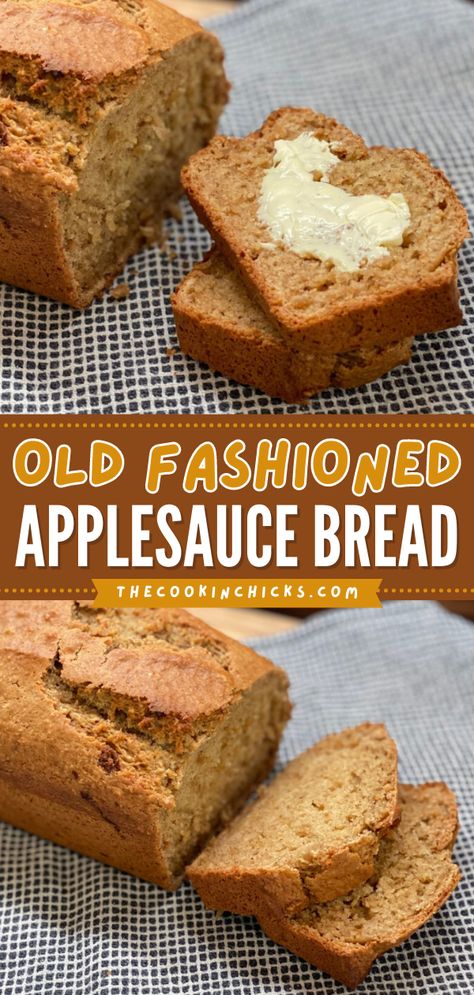 Cinnamon Applesauce Bread, Recipe Using Applesauce, Baking With Applesauce, Canned Applesauce, Applesauce Bread, Cinnamon Applesauce, The Cookin Chicks, Apple Sauce Recipes, Applesauce Cake